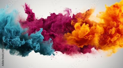 Freeze Motion Colored Powder Explosions  Bright Background  Background Hd