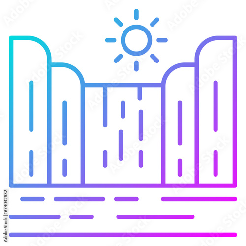 Waterfall Landscape Icon