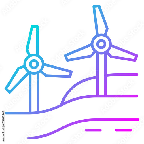 Windmill Landscape Icon