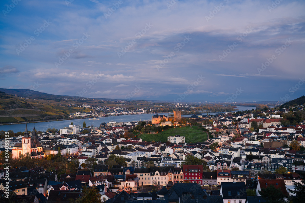 Bingen am Rhein und Burg Klopp, November 2023