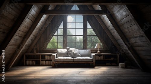 An attic is a perfect hideaway and with a day bed and a skylight