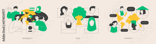 Human diversity abstract concept vector illustrations.