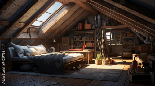 An attic is the perfect spot for a cozy daybed and a skylight