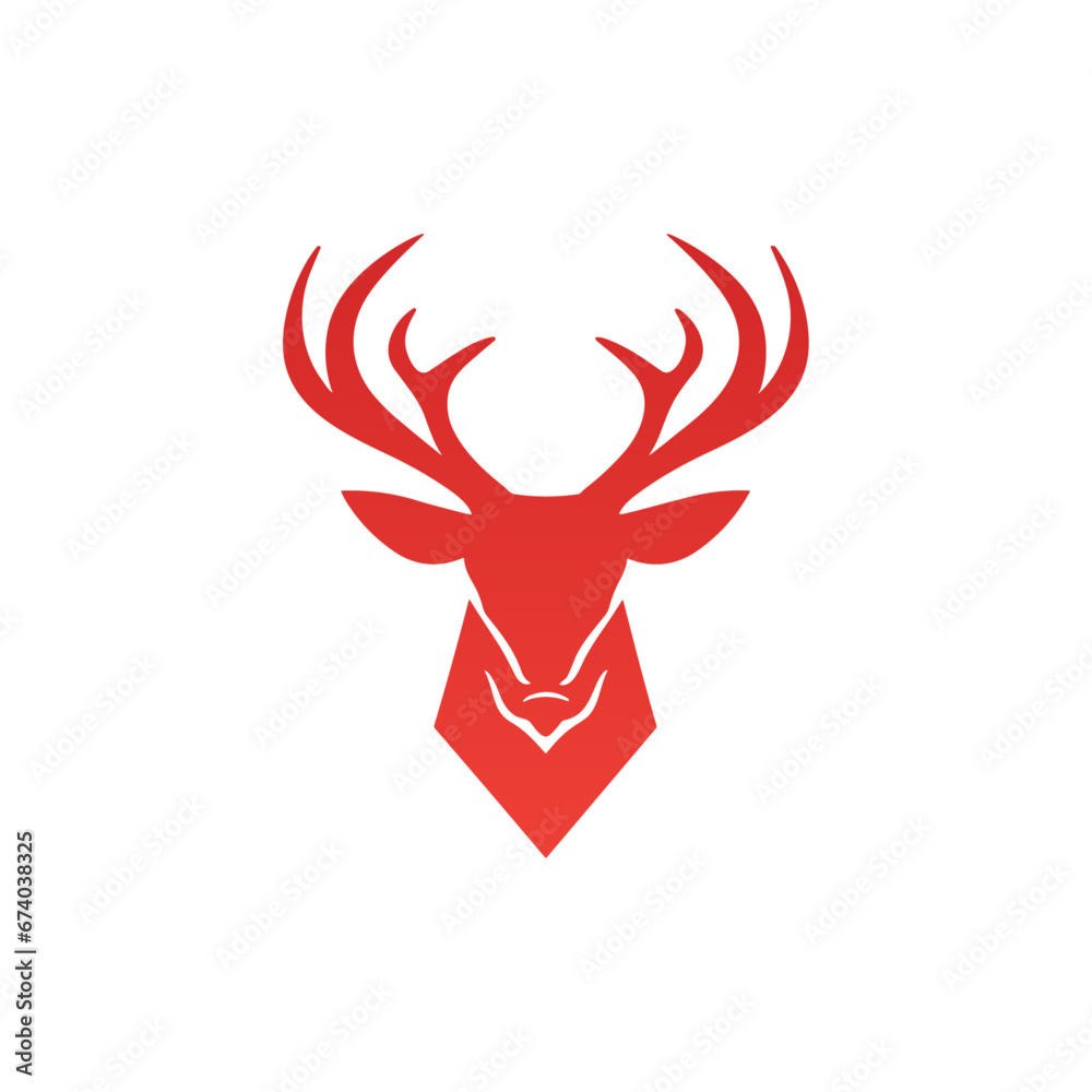 Deer head logo flat vector design Deer head logo flat vector design