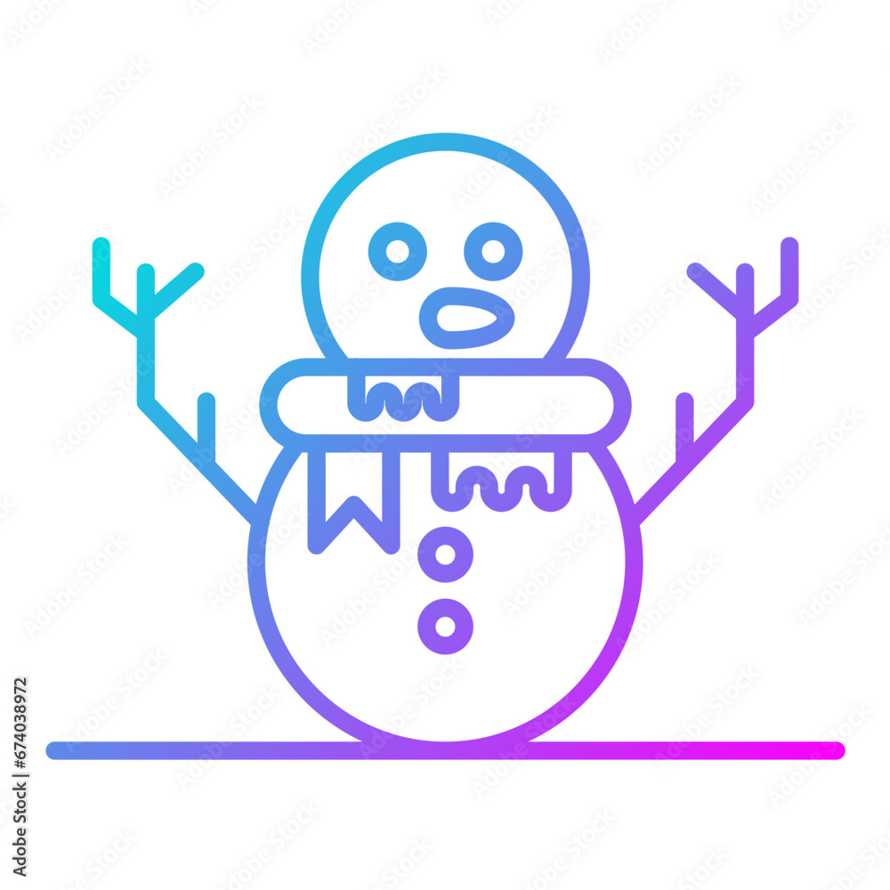 Fototapeta premium Snowman Without Snow Icon