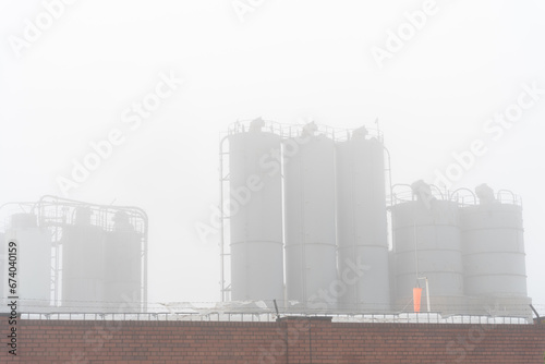 Middlesbrough  UK industry in atmospheric fog.