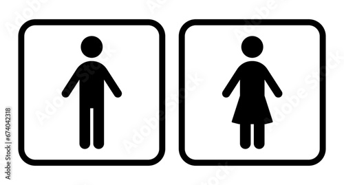 男性と女性のトイレプレートアイコン