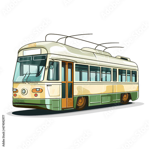 tram isolated on transparent 