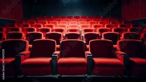 empty movie theater or theater with red seats