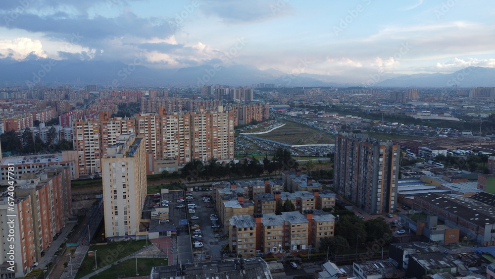 aerial photography of Bogota, neighborhoods and streets