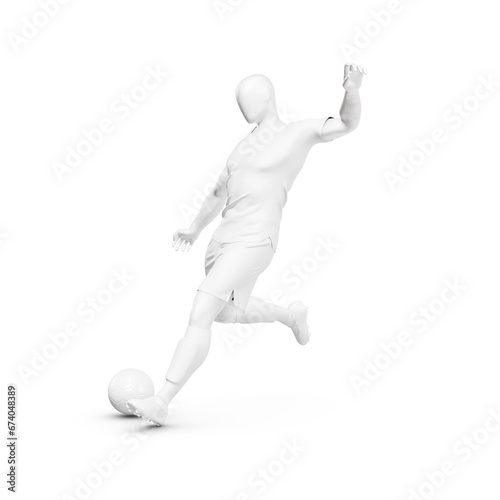 a mannequin with a Men   s Full Soccer Kit in Action isolated on a white background