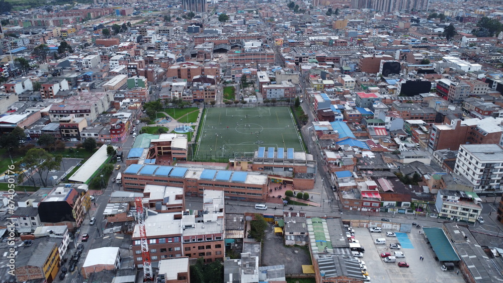 aerial photography of Bogota, neighborhoods and streets