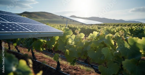 a large number of solar panels in a field, in the style of delicately rendere...
