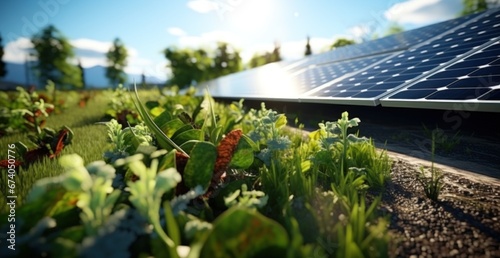a large number of solar panels in a field, in the style of delicately rendere...