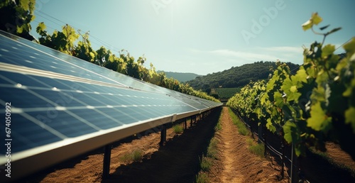 a large number of solar panels in a field, in the style of delicately rendere...