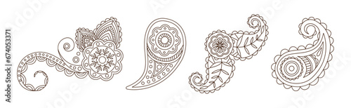 Paisley Pattern and Traditional Oriental Ornament Vector Set