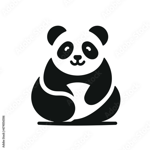 panda black and white