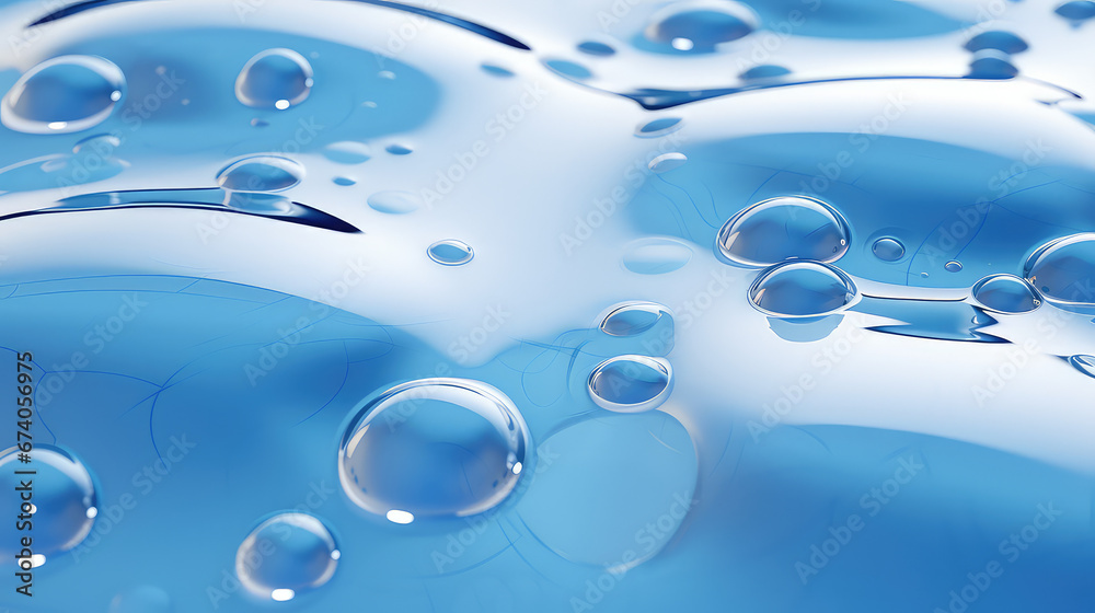 Clear liquid texture with bubbles and droplets. 3d render illustration style. Creative wallpaper, moisturizing, hydration, hyaluronic acid. Clear liquid texture with bubbles and droplets. 3d render illustration style. Creative wallpaper, moisturizing, hydration, hyaluronic acid.