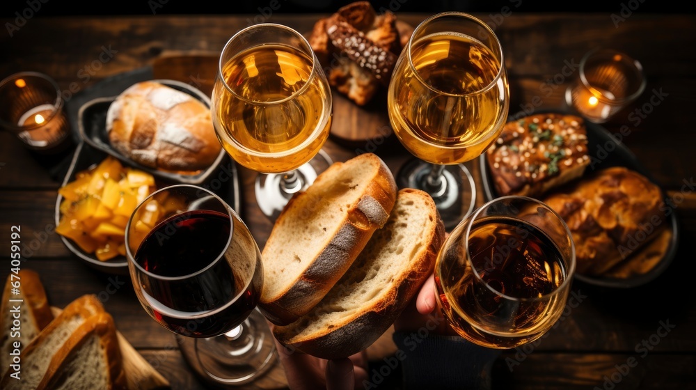 Top View Shot Group People Toasting , Bright Background, Background Hd Top View Shot Group People Toasting , Bright Background, Background Hd