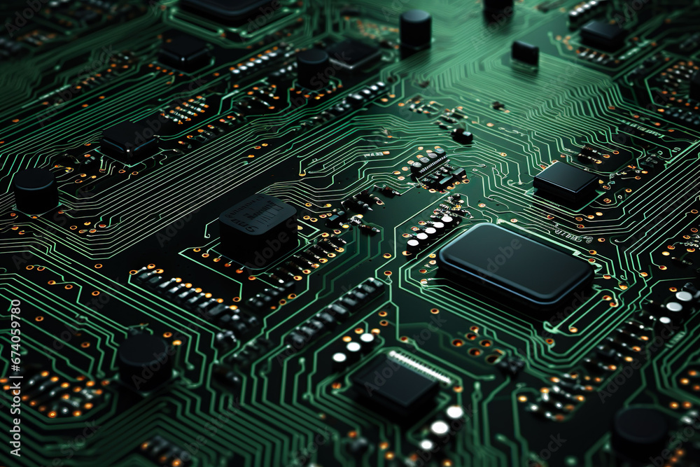 Futuristic Central Processing Unit (CPU) on a High-Tech Motherboard Futuristic Central Processing Unit (CPU) on a High-Tech Motherboard