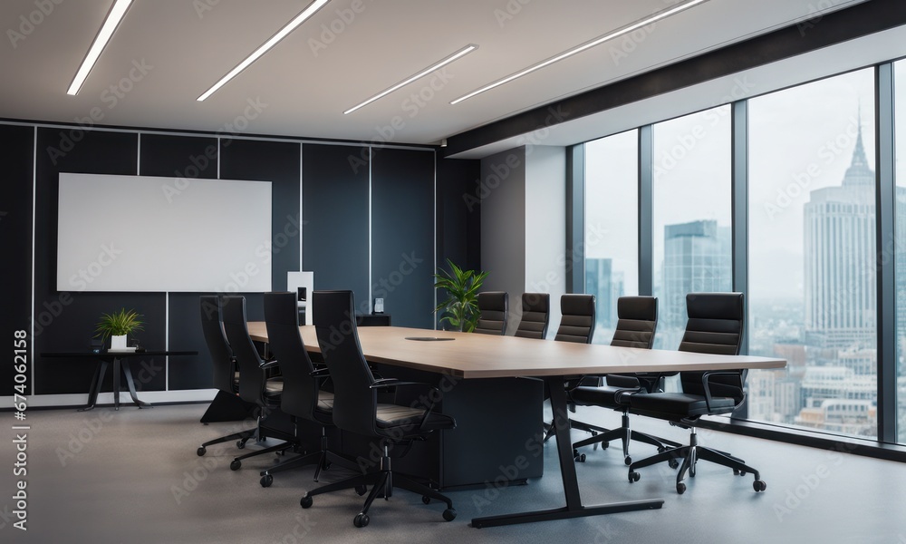 Empty office open space interior. Business conference company background