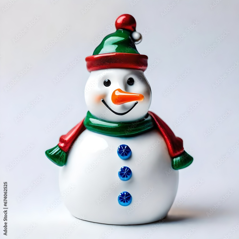 A ceramic snowman figure figurine decoration A ceramic snowman figure figurine decoration