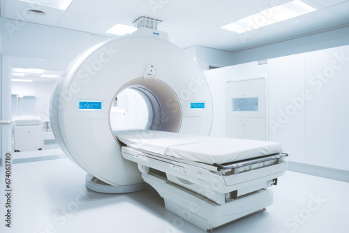 Modern MRI Machine in Clean Medical Facility