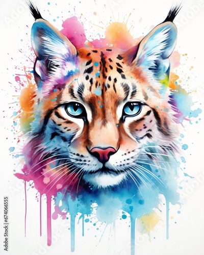 Tiger with paint color, Ai generated 