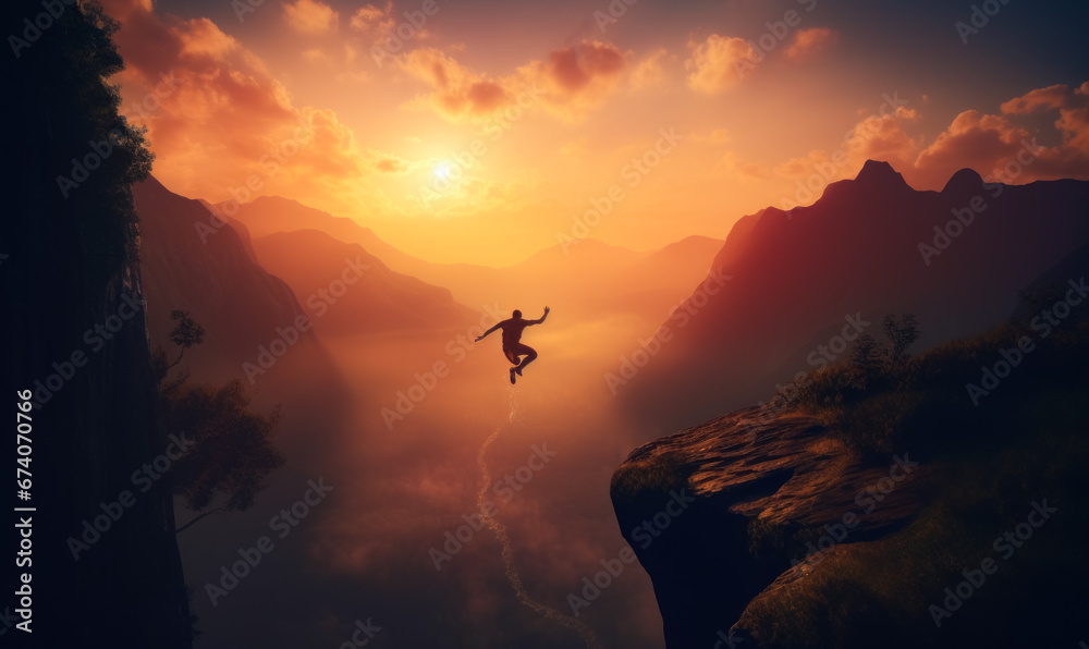 The Leap of Freedom: A Thrilling Jump Into the Vast Abyss