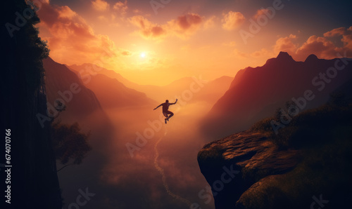 The Leap of Freedom  A Thrilling Jump Into the Vast Abyss