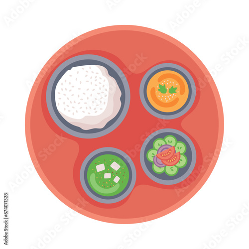 indian thali illustration