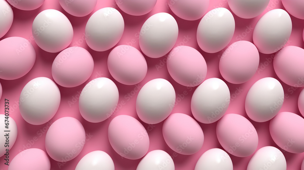 Easter Egg Seamless Pattern on Pink Background Easter Egg Seamless Pattern on Pink Background