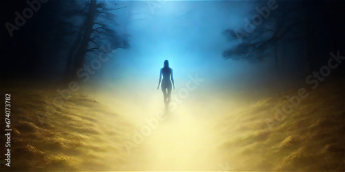 霧の中を一人歩く ジェネレーティブ AI