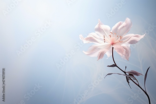 Graceful flower on delicate backdrop. Generative AI