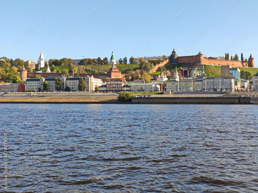 Nizhny Novgorod kremlin on the bank of the Volga river