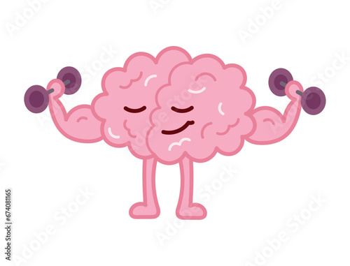 cartoon brain exercising