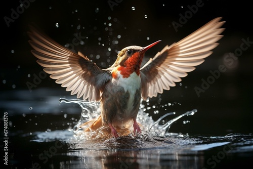 A bird's elegance and beauty showcased in slow motion flight. Generative AI © Haruki