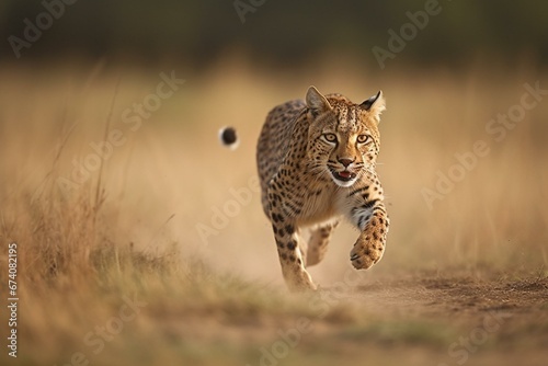 fast predator running to catch prey. Generative AI