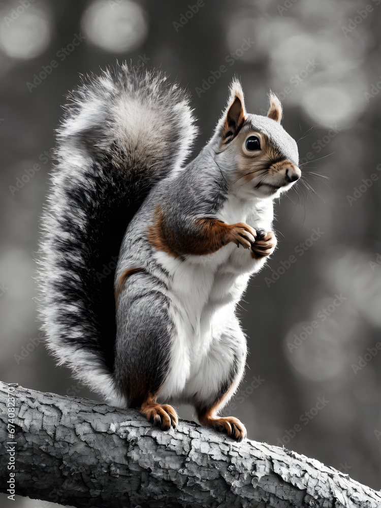 squirrel and acorn Created by artificial intelligence squirrel and acorn Created by artificial intelligence
