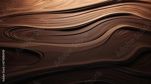 Realistic background featuring brown textured wood with a wave pattern. Wooden boards with rounded, detailed, and smooth surfaces.
