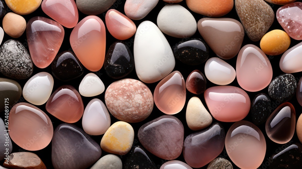 Beautiful and sparkling multicolored stones with a romantic pink hue Beautiful and sparkling multicolored stones with a romantic pink hue