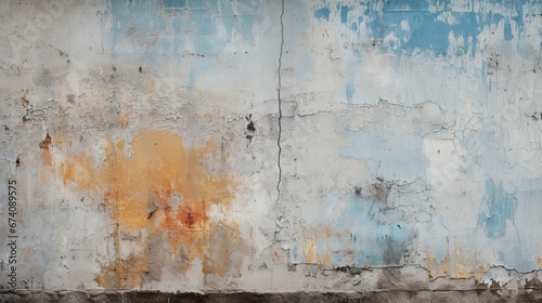 Blue orange rough and rusty old iron surface, a grunge abstract background