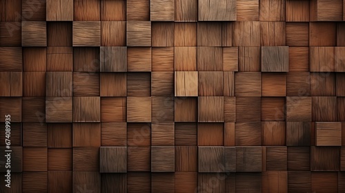 Brown textured wood background with 3D depth. 