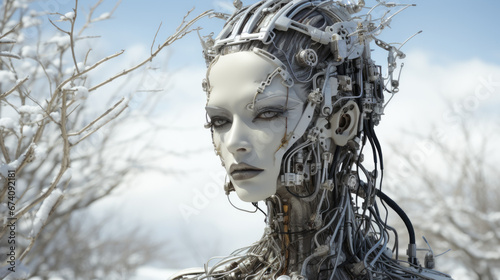 futuristic ai robot with human face © Ai Inspire