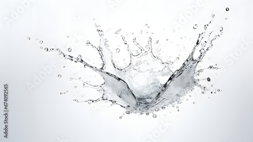 High-Quality Photo of a Super Clear Water Splash on a Pure White Background