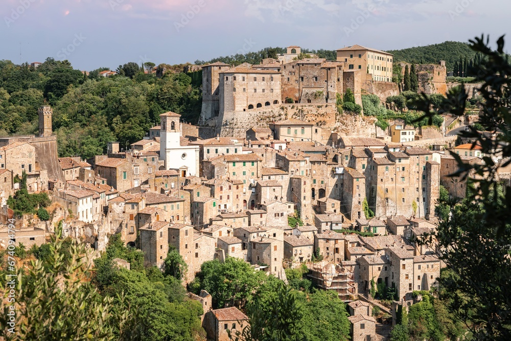 Sorano - medieval ancient town in Italy, Tuscany.