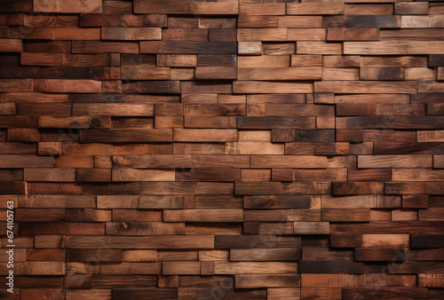 Brown tiled wood wall background