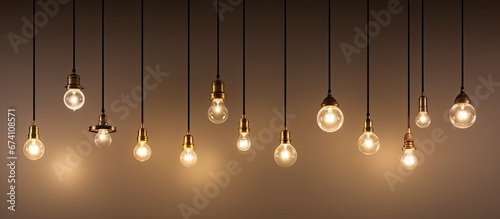 Ceiling lighting with a classic and vintage aesthetic captured on a white background photo