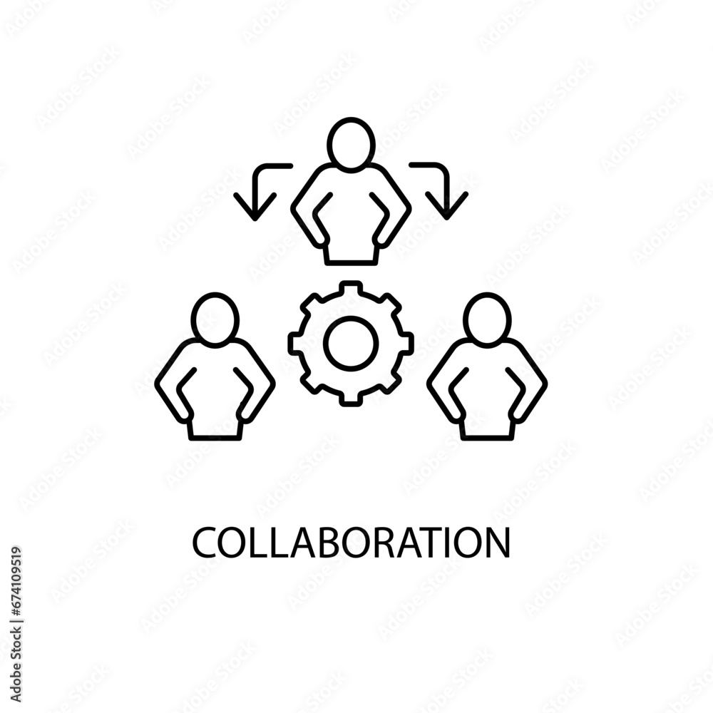 Collaboration concept line icon. Simple element illustration.Collaboration concept outline symbol design. Collaboration concept line icon. Simple element illustration.Collaboration concept outline symbol design.