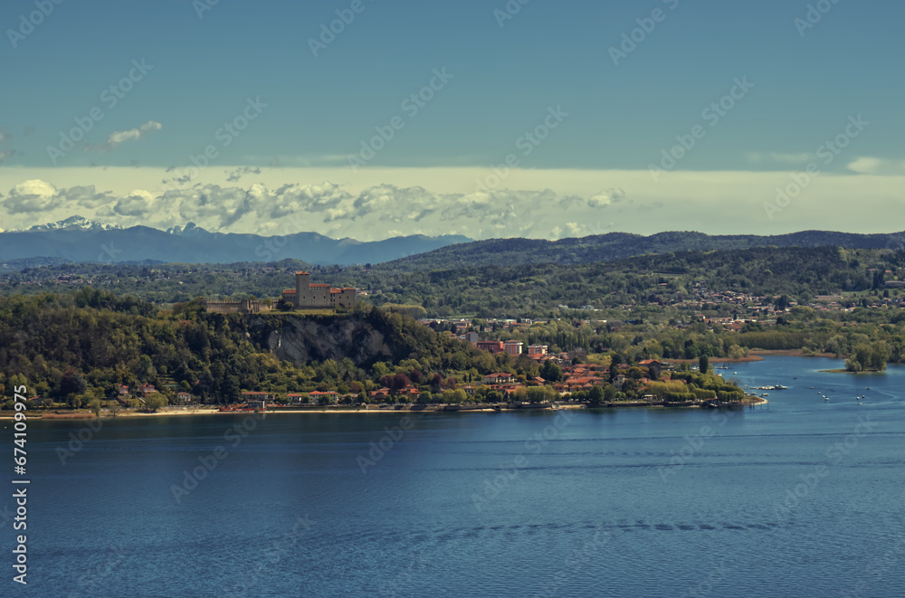 Arona, a city in Piedmont on Lake Maggiore.